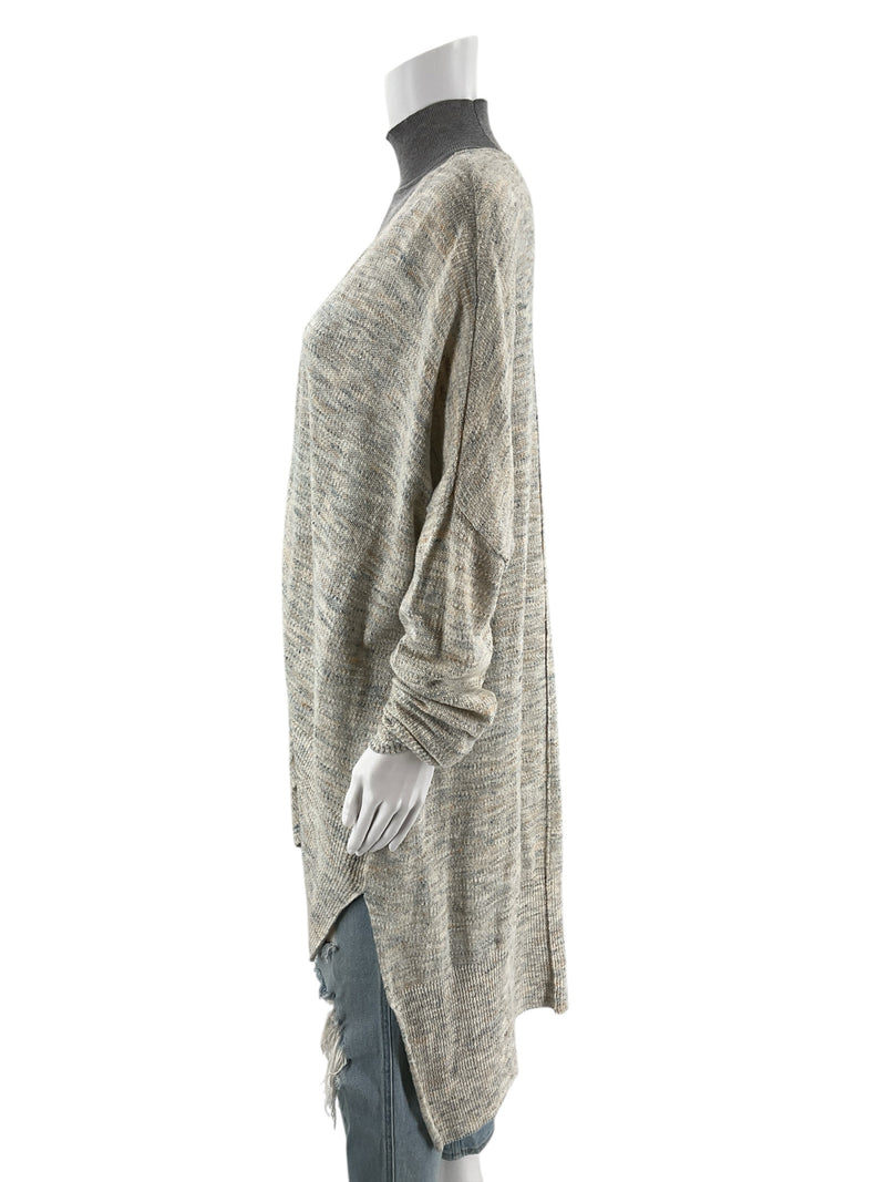 Free People Cream/Blue/Orange Heathered Pre-Owned Ladies Top - Size Large