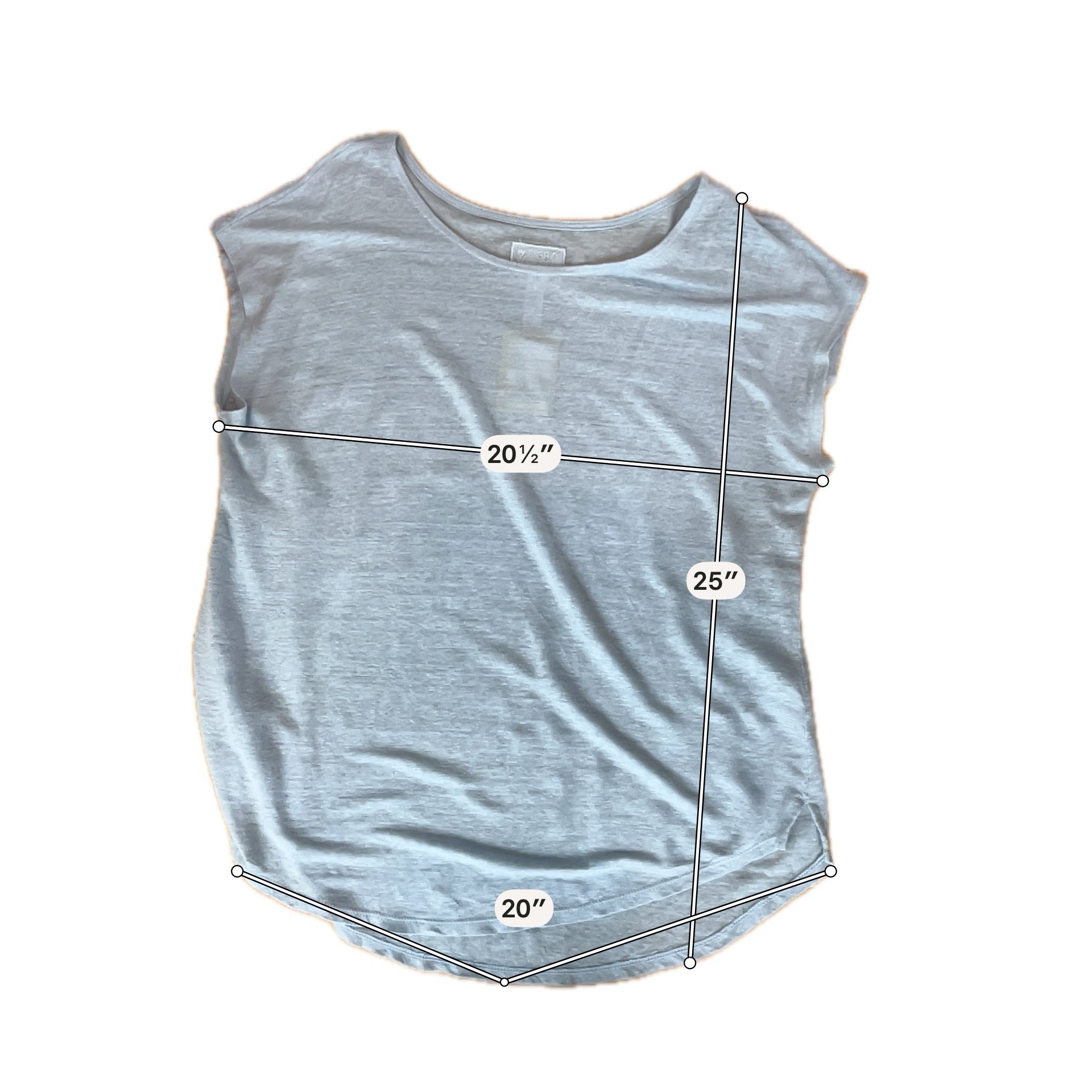 Sigrid Olsen Baby Blue 100% Linen Cap Sleeve Top Size XL