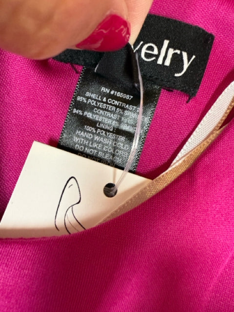 Enrevelry Black/white/pink Sheath Darcy Pink &amp; Black Houndstooth Tweed Dress Size 6 NWT - Size 6