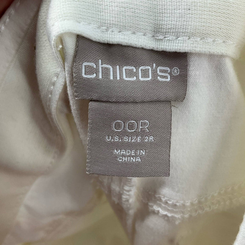 Chico's White Solid Ladies Pre-Owned Pants - Size Medium - Margaret’s Fine Consignment