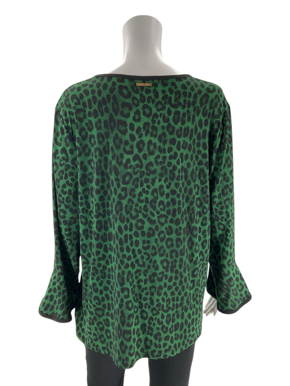 Michael Kors Green/Black Cheetah Pre-Owned Ladies Casual Top - Size XL - Margaret’s Fine Consignment