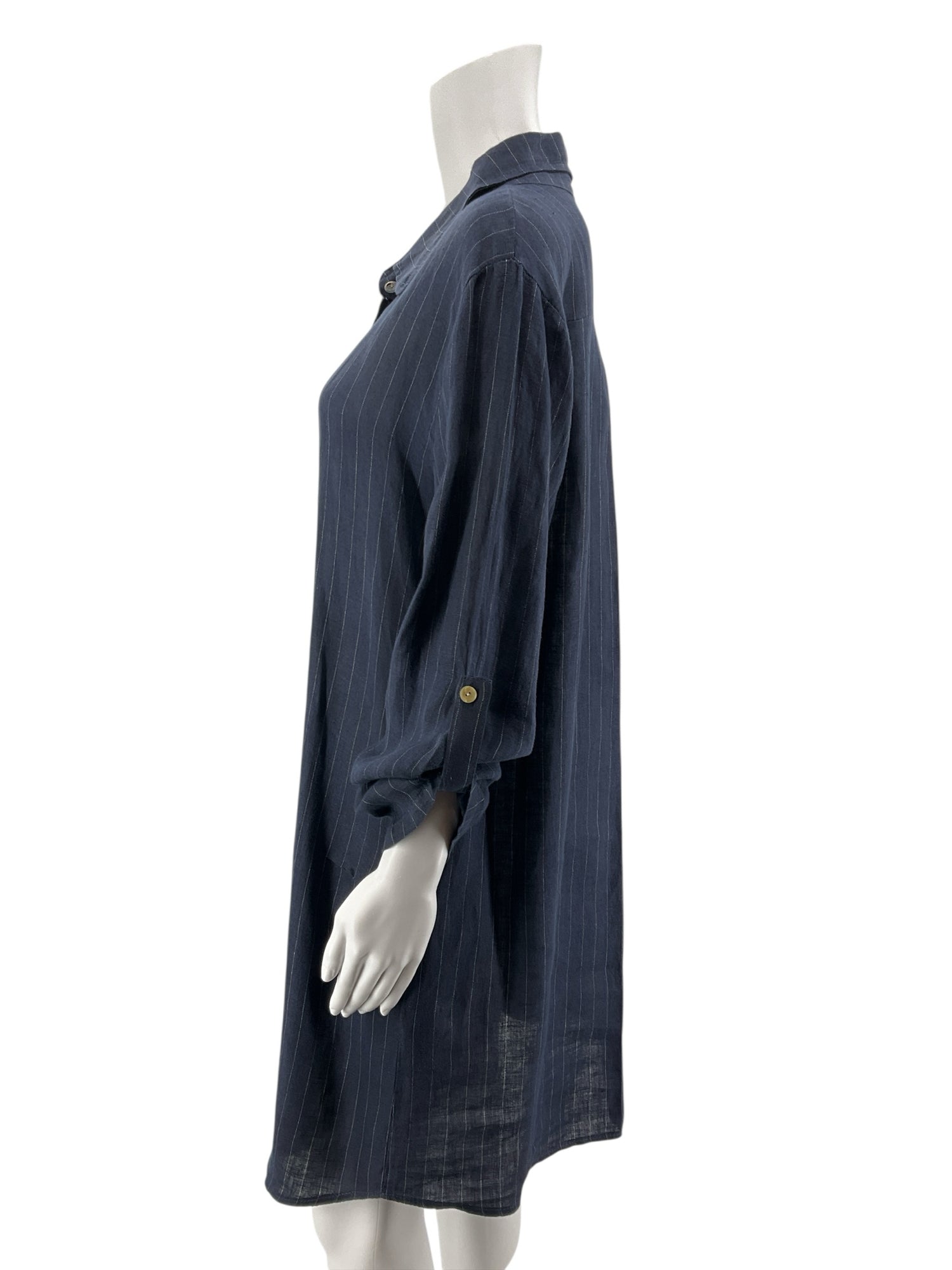 Milio Milano Size Small Navy Pinstripe Pre-Owned Ladies Dress