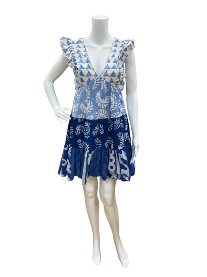 Aqua Studio Size S blue/white Print Dress