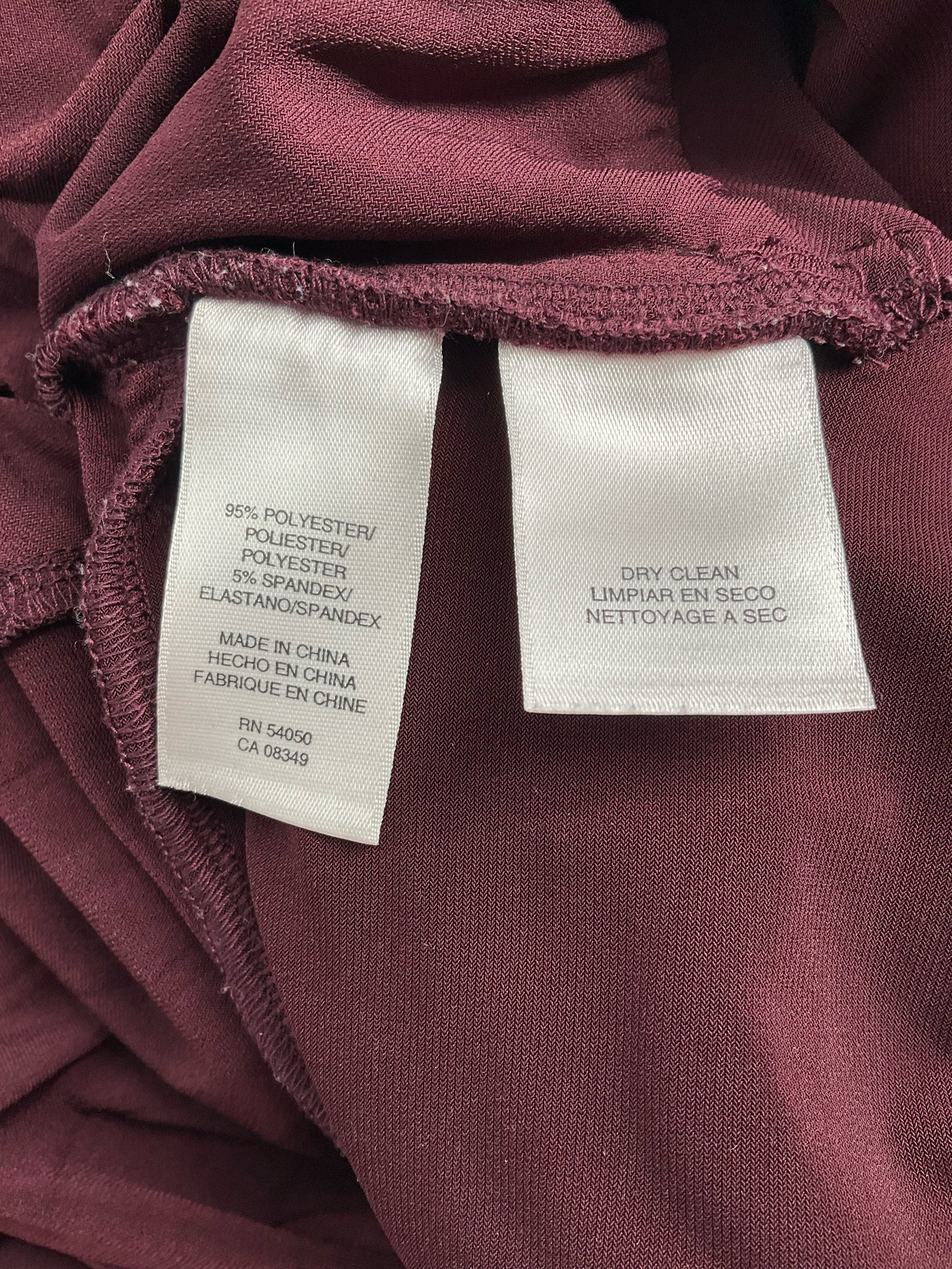 Jones New York Burgundy Solid Pre-Owned Ladies Dress - Size 4