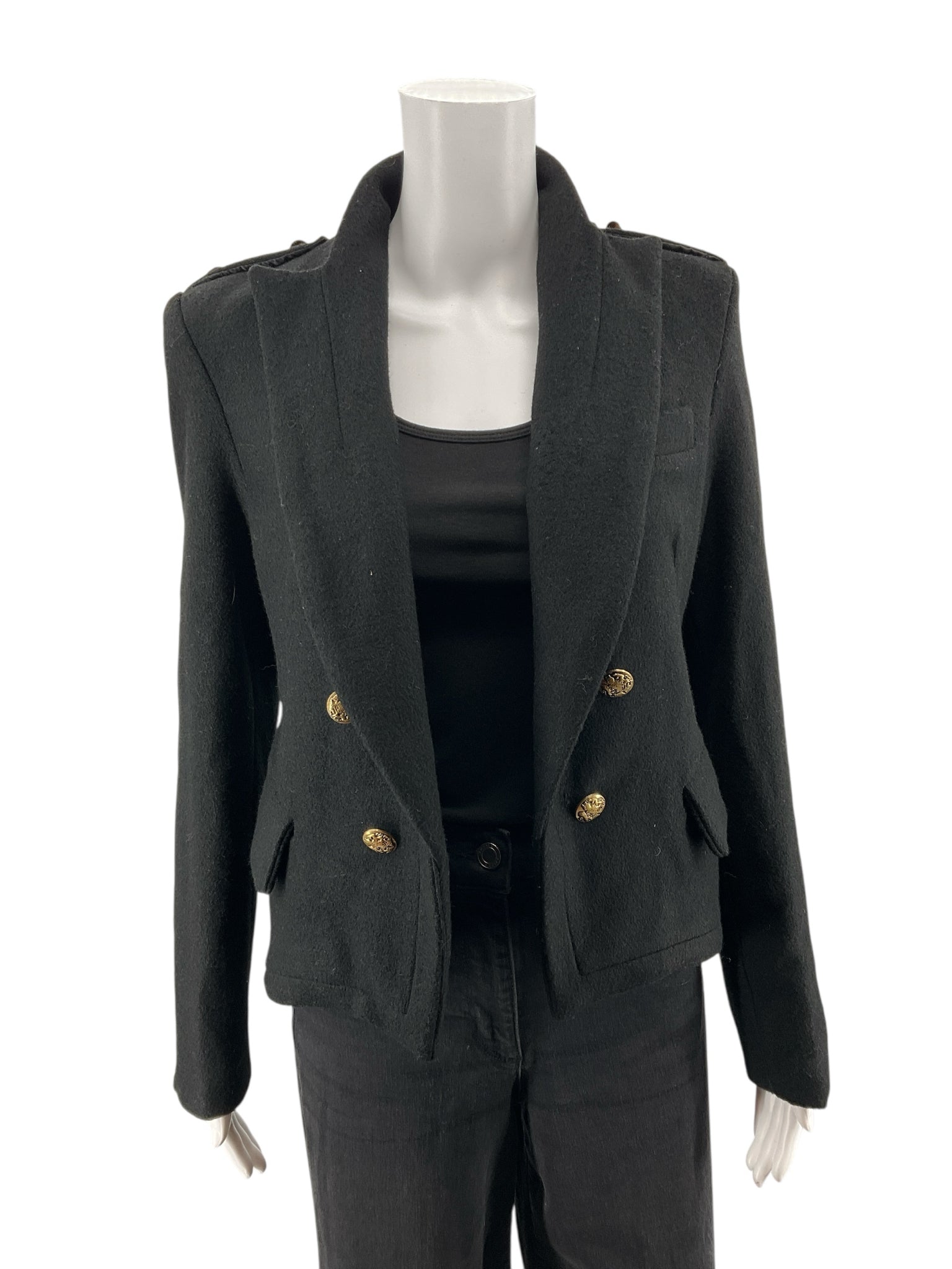 C. luce Black Solid Pre-Owned Ladies Jacket - Size Large