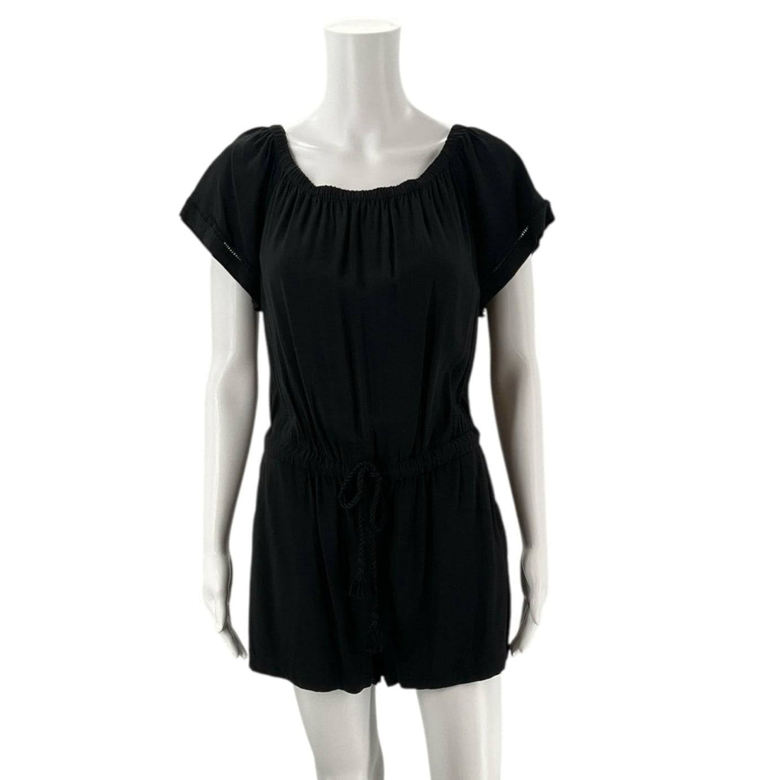 Loft Black Solid Ladies Pre-Owned Romper - Size Medium Petite - Margaret’s Fine Consignment