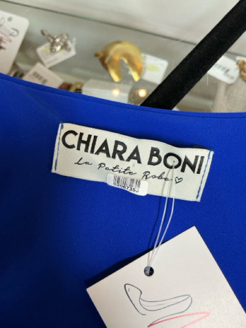 Chiara Boni La Petite Robe Amice Blue Surplice Long Sleeve Midi Dress Size 12