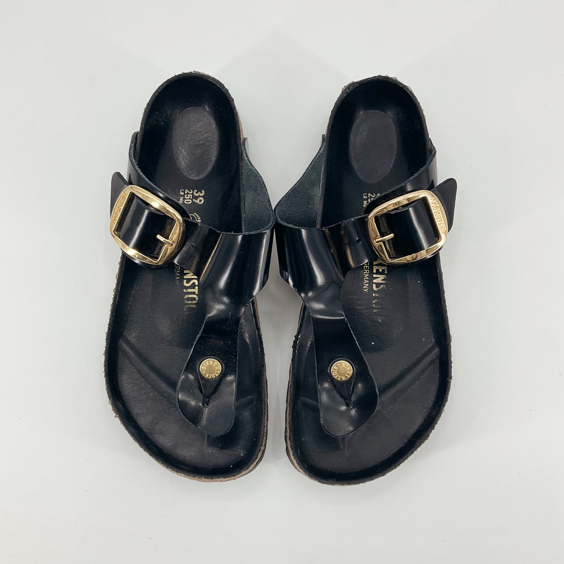 Birkenstock Black Solid Pre-Owned Ladies Sandals - Size 8