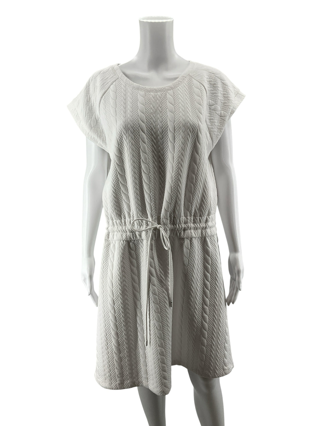 T by Talbots Quilted Textured Tunic Dress Ivory White Size Large NWT
