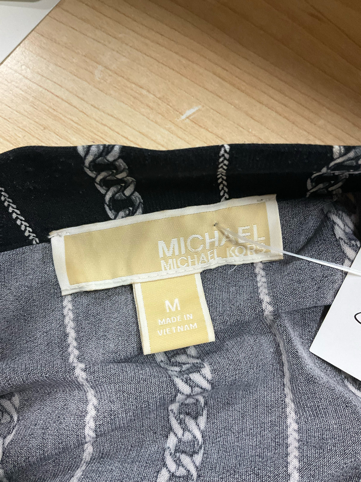 Michael Kors Pre-Owned Michael Kors Chain Print Long Sleeve Dress Black, Gray Size M - ONLINE ONLY