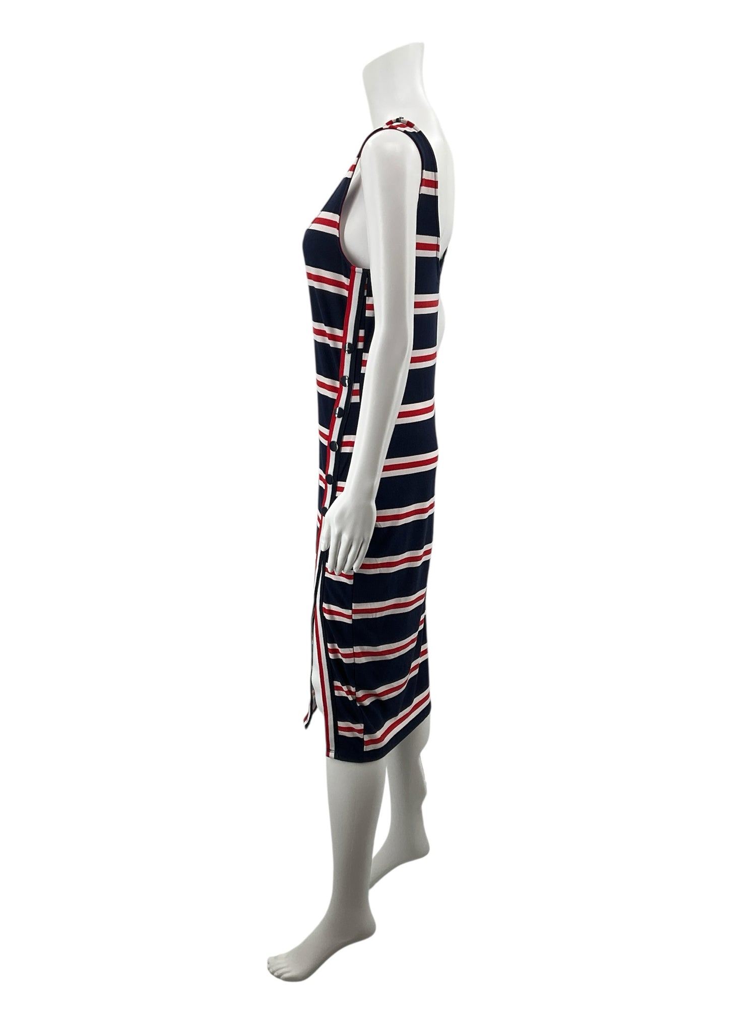 Derek Heart Rebel Heart Striped Bodycon Midi Dress Size Large