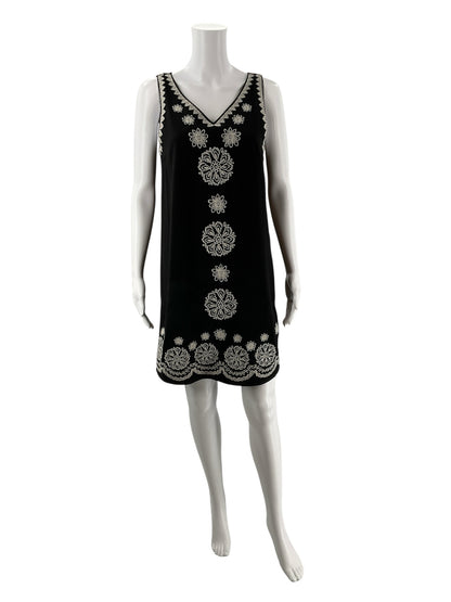 THML Black/Cream Embroidered Pre-Owned Ladies Dress - Size Small - ONLINE ONLY