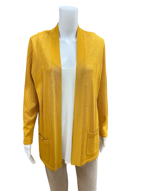 Anne Klein Size Small Mustard Solid Pre-Owned Shrug