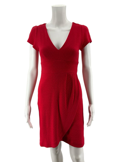 Maeve by Anthropologie Red Textured Tulip Sheath Dress Size Petite XS