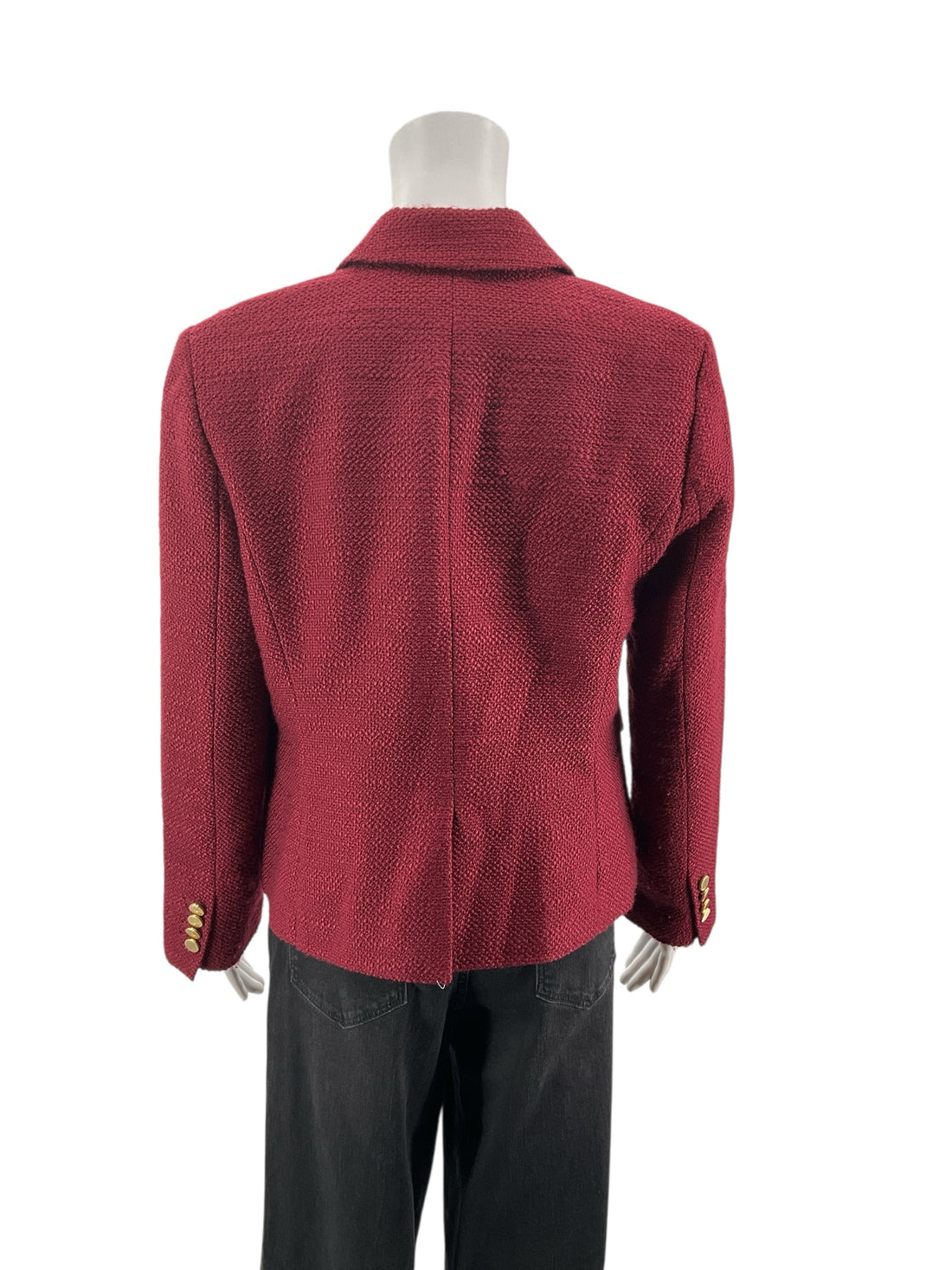 Ann Taylor Maroon Solid Pre-Owned Ladies Jacket - Size 12 Petite - Margaret’s Fine Consignment
