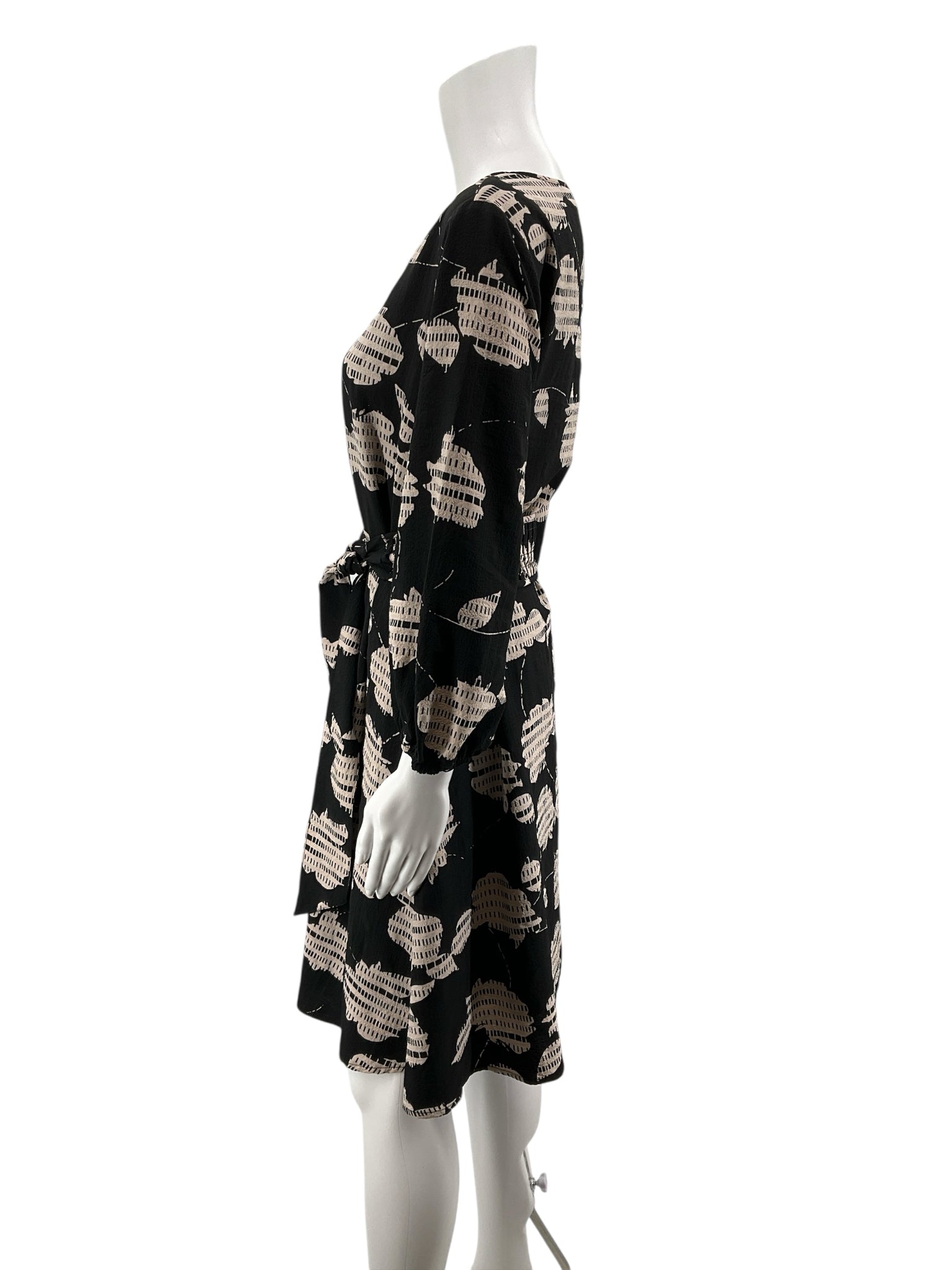 The Odells Eliana Botanical Print Tie-Waist Midi Dress Size Small
