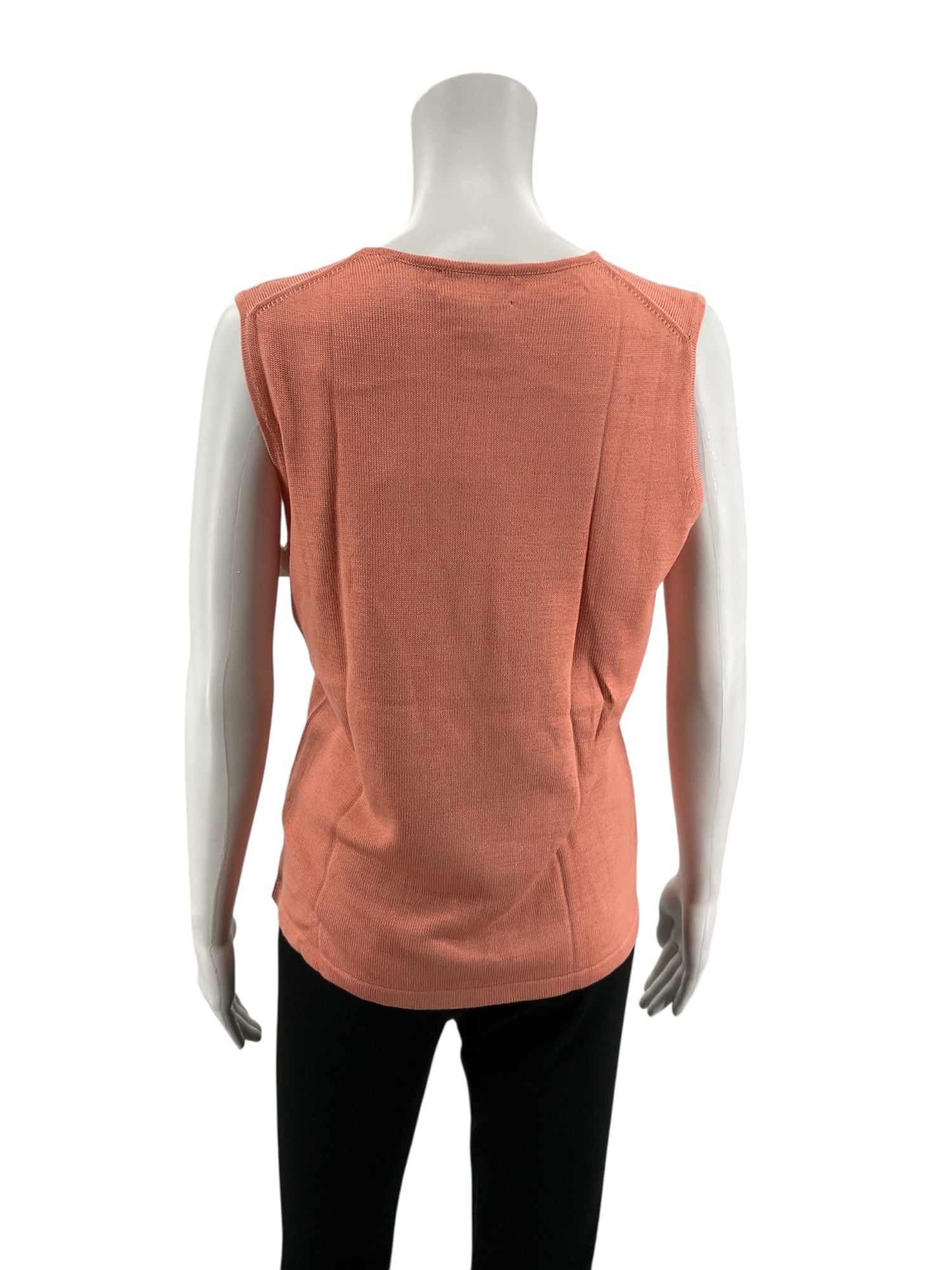 Neiman Marcus Exclusive 100% Silk Sleeveless Tank Top Peach Coral Size Large NWT