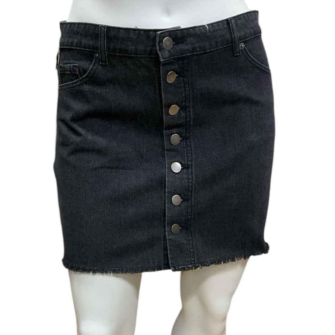 Mud Pie Black Button-up Pre-Owned Ladies Skirt - Size Large - Margaret’s Fine Consignment