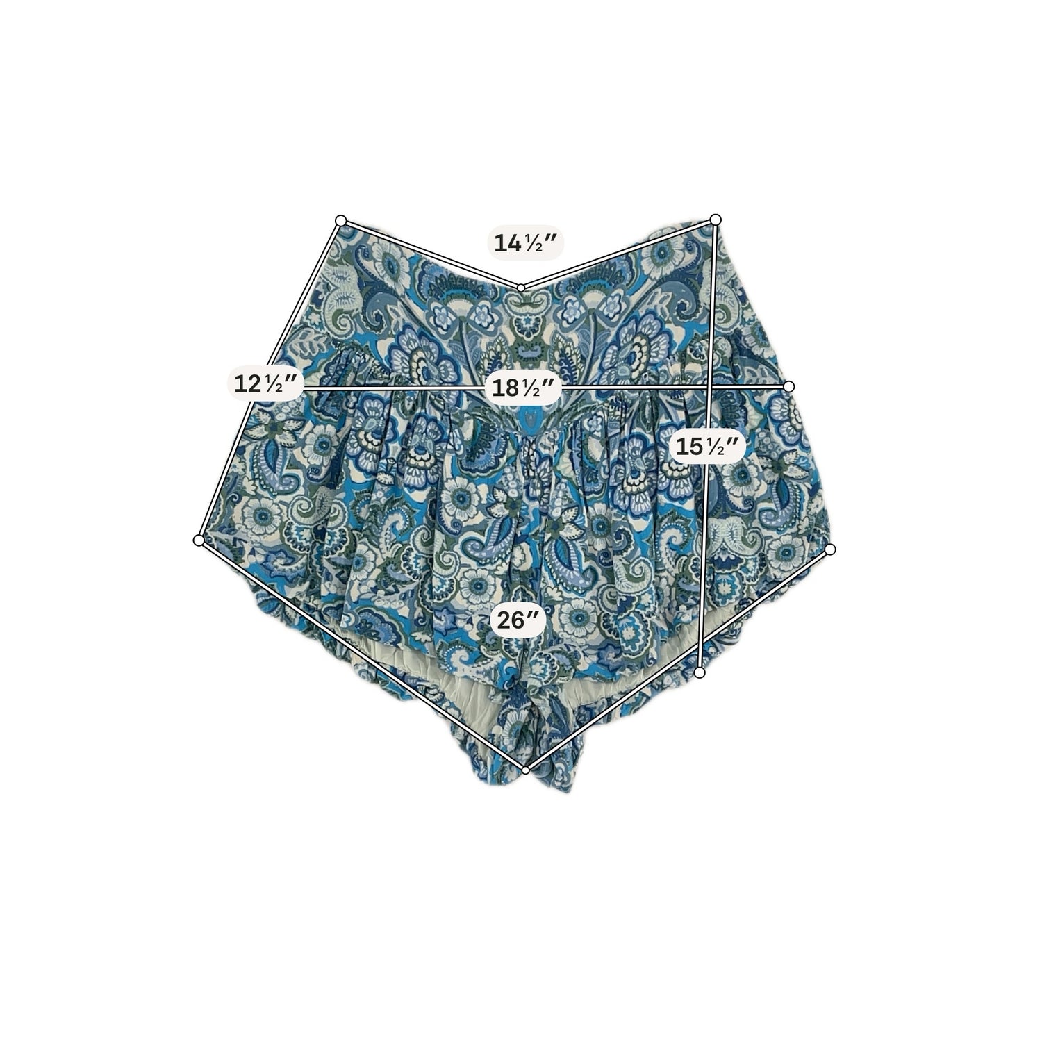 Free People Kiss Kiss Floral Paisley Smocked High Waisted Boho Shorts Size Medium
