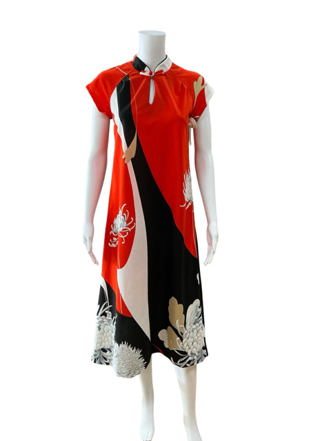 Malihini Hawaii Vintage Malihini Hawaii Designer Collection Floral Cheongsam Dress Size Medium
