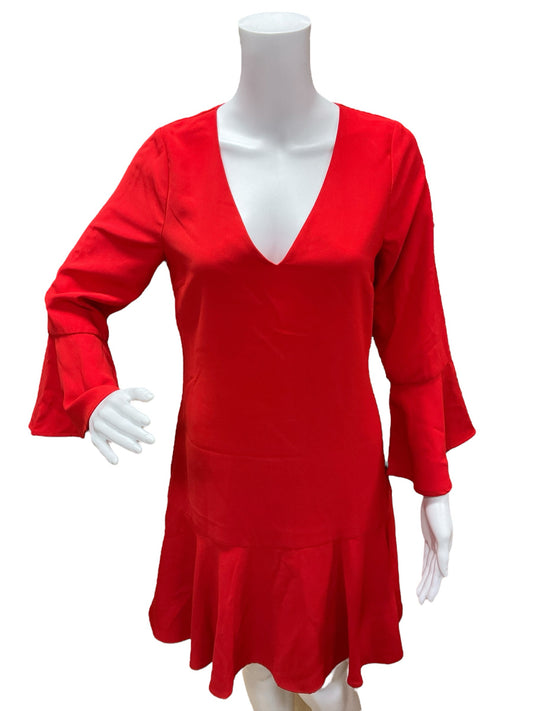 Julie Brown Size 4 Red Solid Pre-Owned Dress, consignment