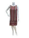 Tacera Size Medium Burgandy/Multi Print Consignment Ladies Dress