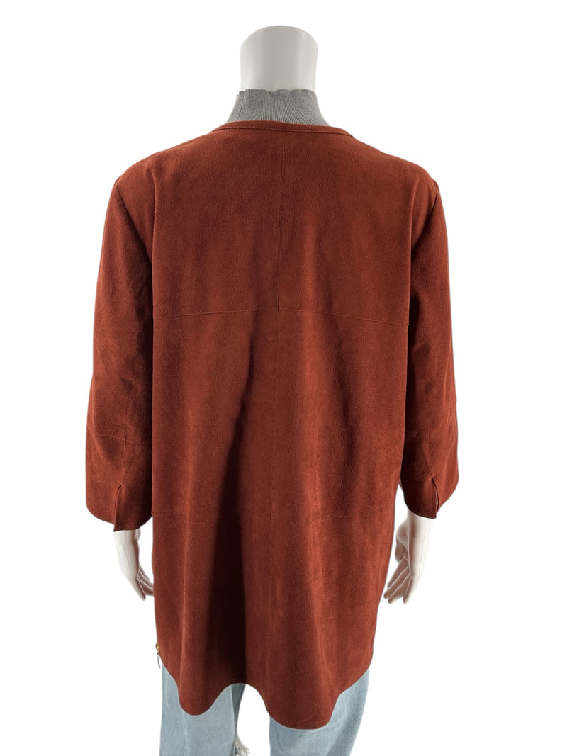 Chico's Burnt Orange Suede Pre-Owned Ladies Shrug - Size Medium