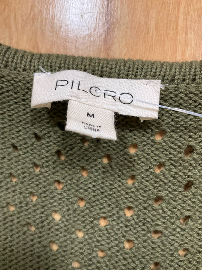 Pilcro and the Letterpress Olive Green Waffle Knit Henley Top Size Medium