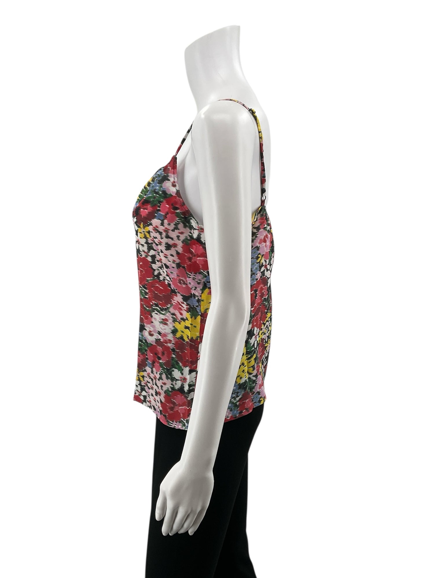 Boden red/blue/yellow/white Sleeveless Abstract Floral 100% Silk Cami Top Size 6 - Size 6