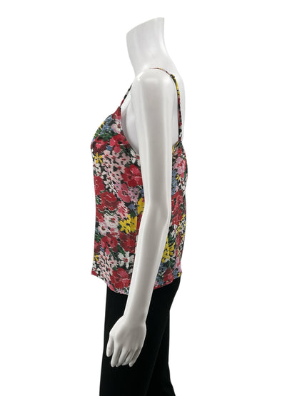 Boden red/blue/yellow/white Sleeveless Abstract Floral 100% Silk Cami Top Size 6 - Size 6