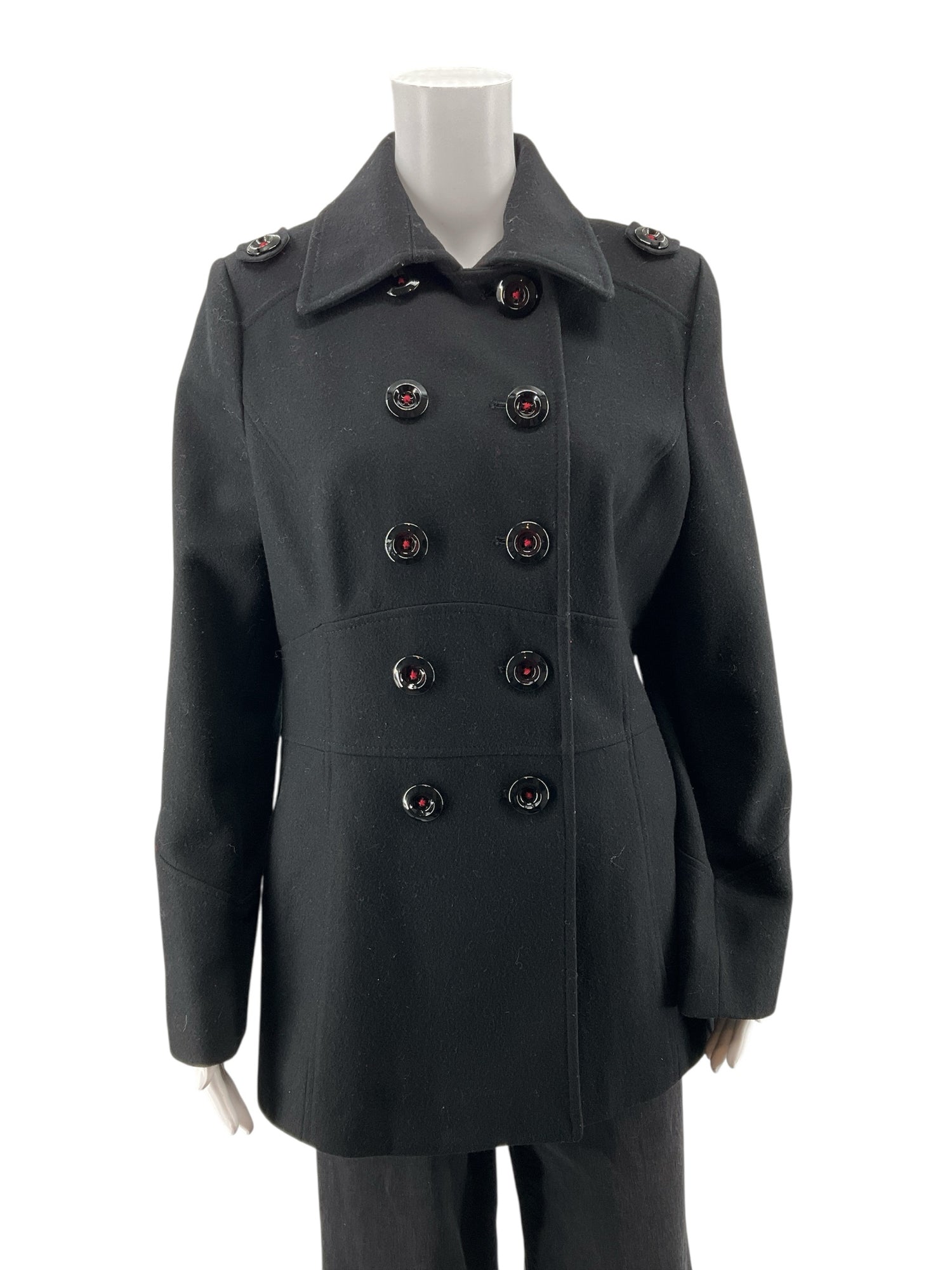 Bromly Black Solid Pre-Owned Coat - Size Large