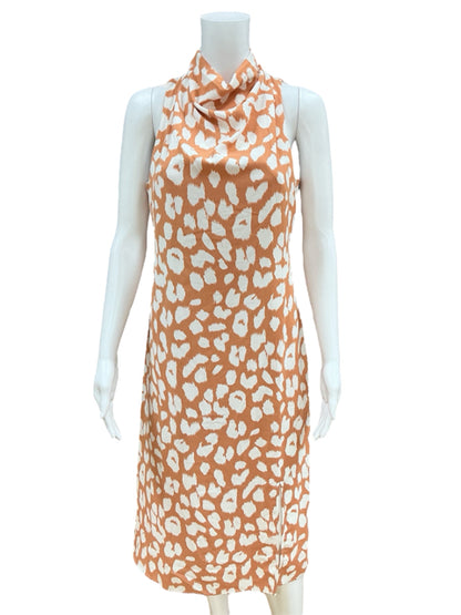 Entro Size S White/Salmon Print Dress