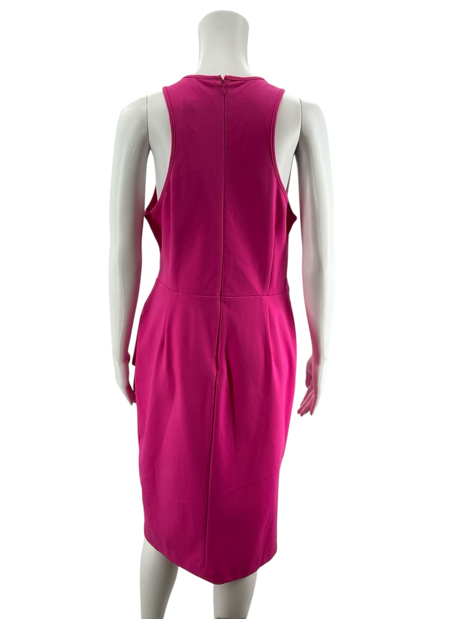 Laundry by Shelli Segal Fuchsia Draped Asymmetric Sheath Dress Size 12