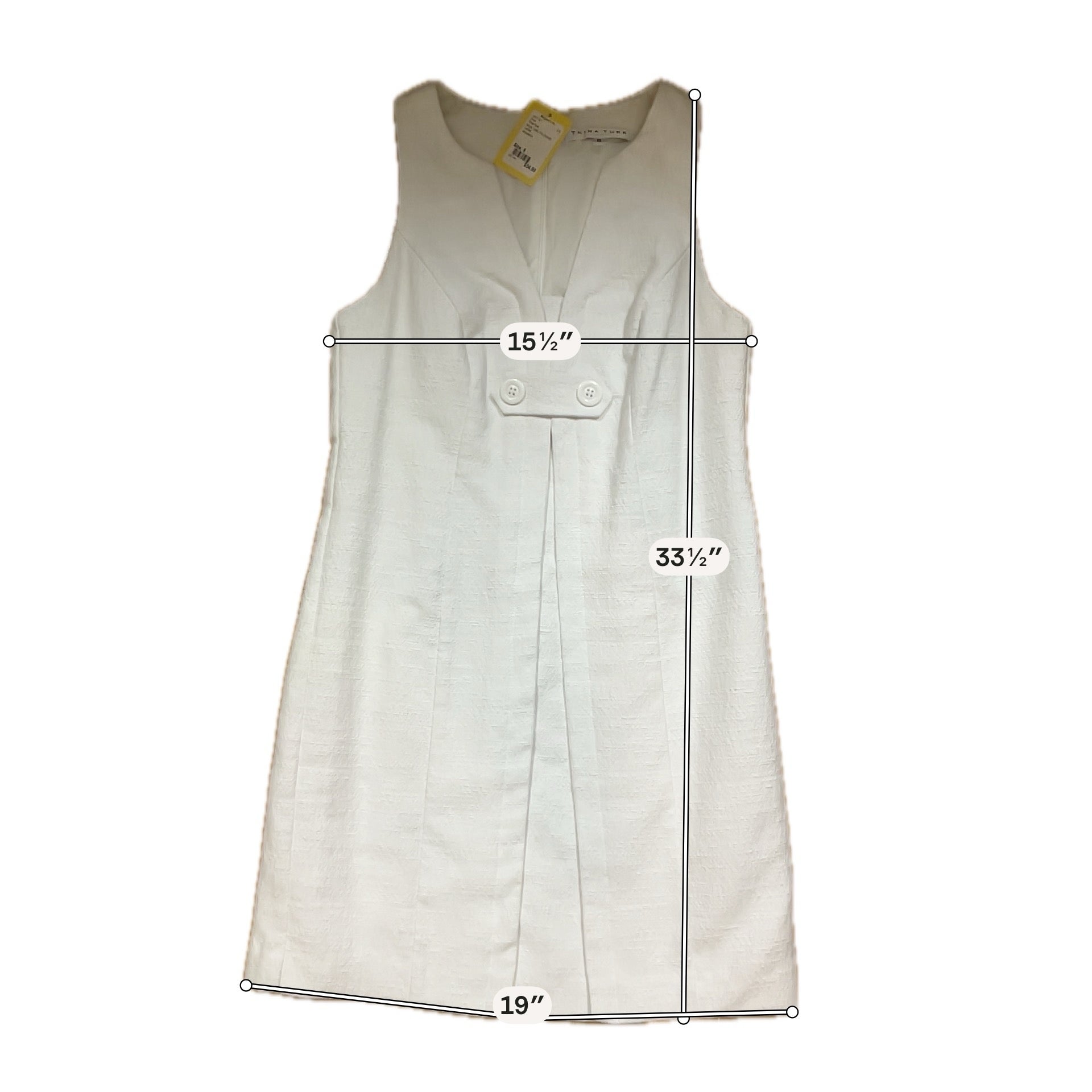 Trina Turk Aja Boucle Sleeveless Shift Dress White Size 8