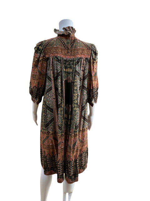 Jackie Bernard for EKLEKTIC Vintage 70s 80s Boho Paisley Dress ILGWU USA Made Size 6