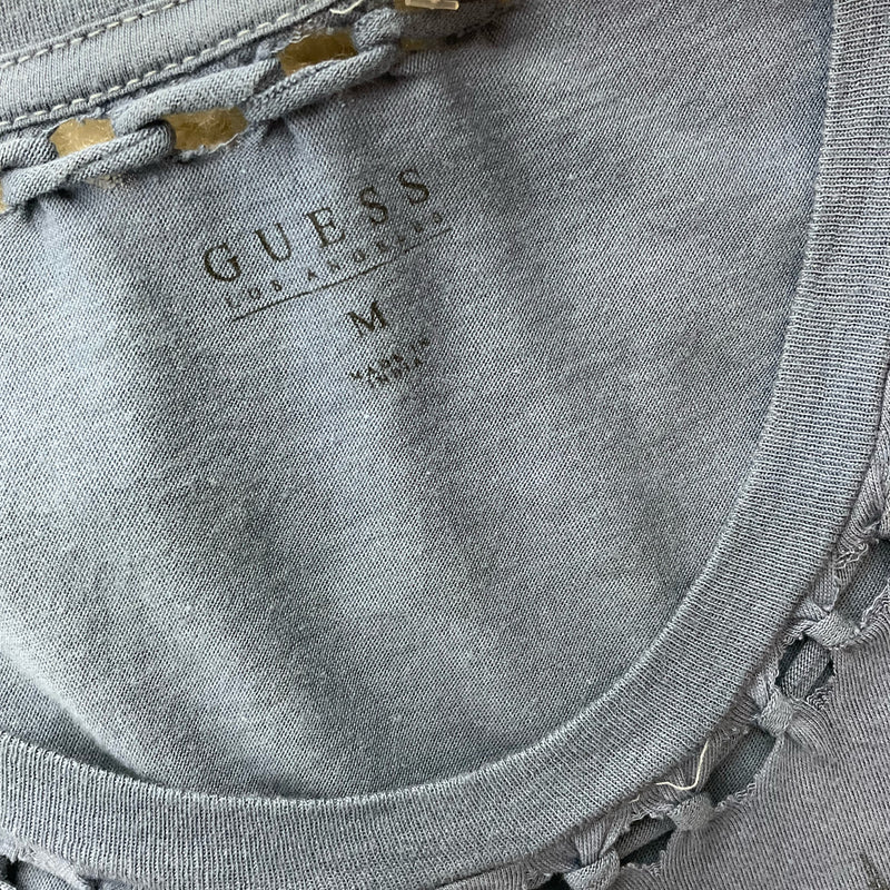 Guess Blue/Black Fringe Pre-Owned Ladies Top - Size Medium - Margaret’s Fine Consignment