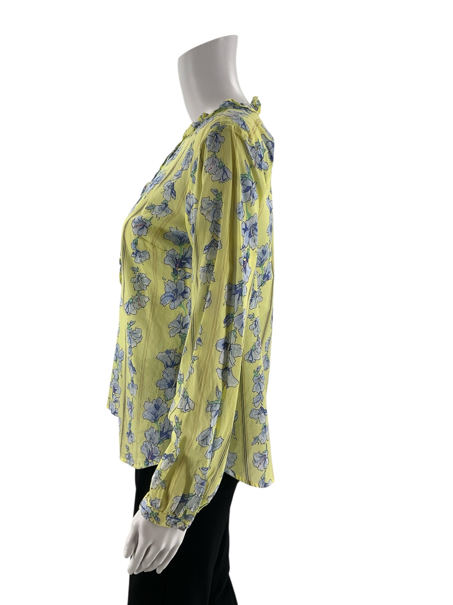 Talbots Green/Blue Floral Pre-Owned Ladies Top - Size Small Petite