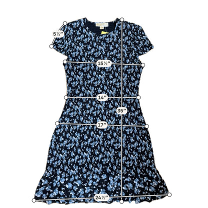 Michael Kors Navy &amp; White Floral Short Sleeve Dress NWT | Size Medium