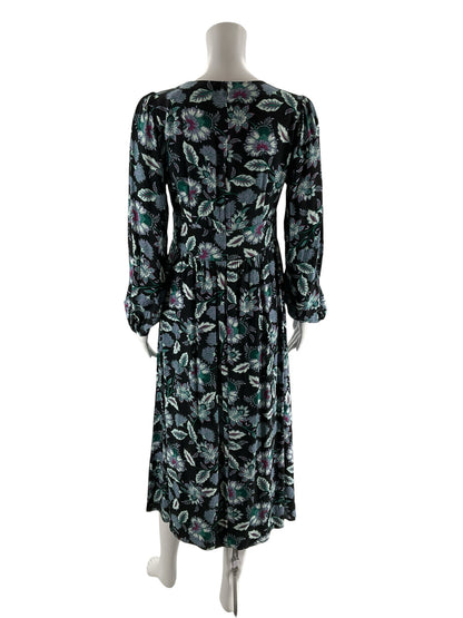 Loft Black/Multi Floral Pre-Owned Ladies Dress - Size 4
