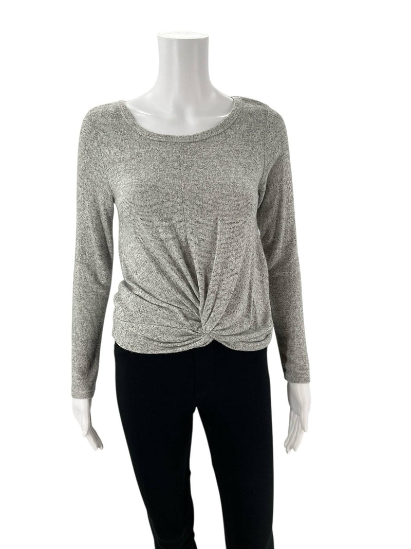 Caution To The Wind Gray Heathered Top - Size XS - Margaret’s Fine Consignment