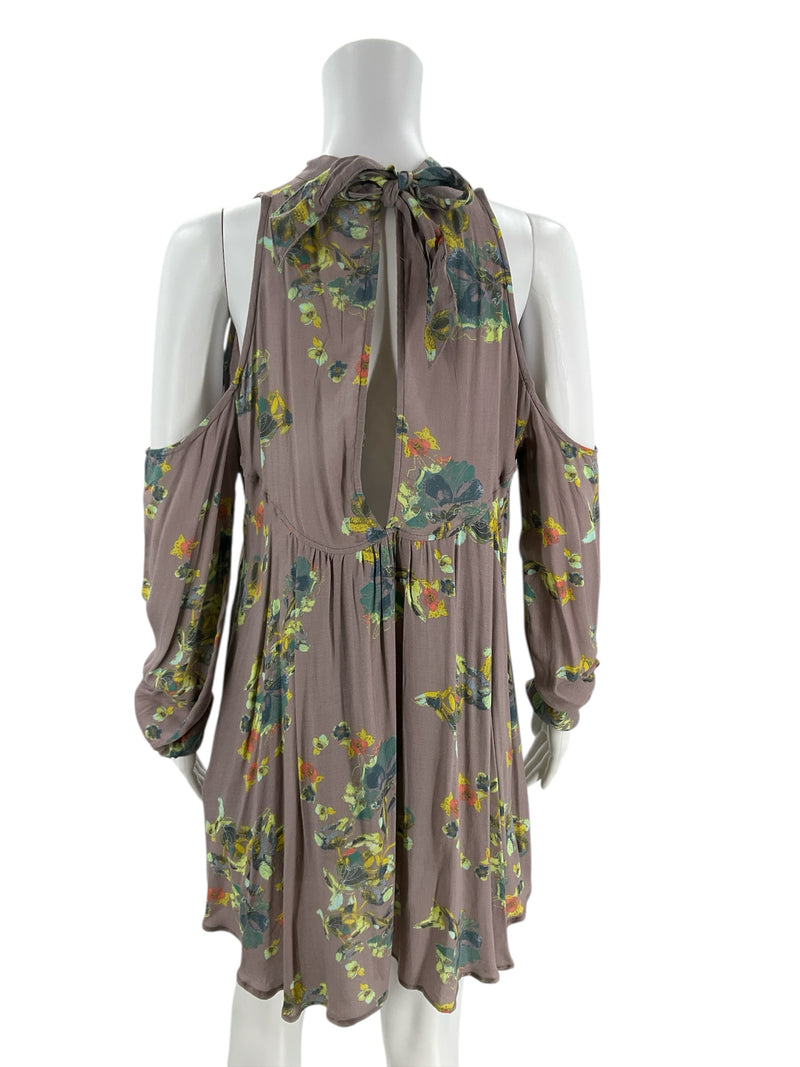 Free People Taupe/Multi Floral Pre-Owned Ladies New with Tags Dress - Size Small - Margaret’s Fine Consignment