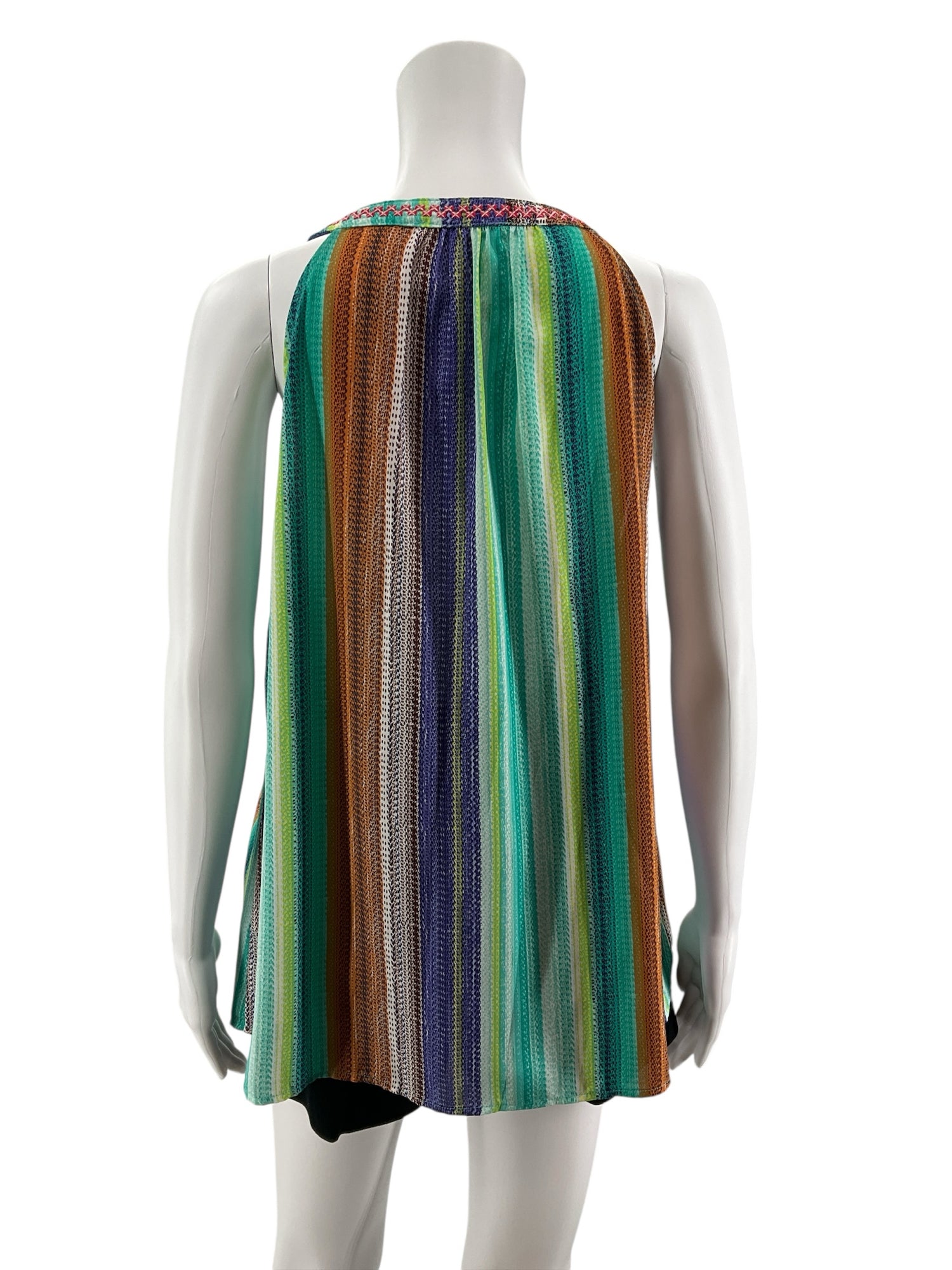 Savanna Jane Floral Embroidered Tassel Tie Tunic Top Size Large