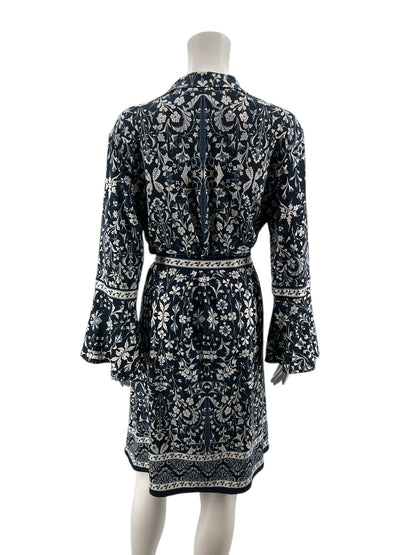 Max Edition navy/white Fit and Flare Navy/White Floral Pre-Owned Ladies Dress - Size XL - Size XL