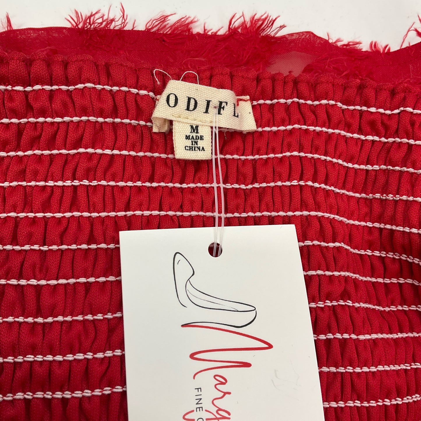 Jodifl Red Fringe Top Size Medium - label