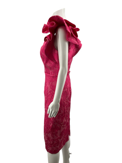 Teri Jon by Rickie Freeman Pink Cocktail Teri Jon Pink Floral Pre-Owned Ladies Dress - Size 10 - Size 10