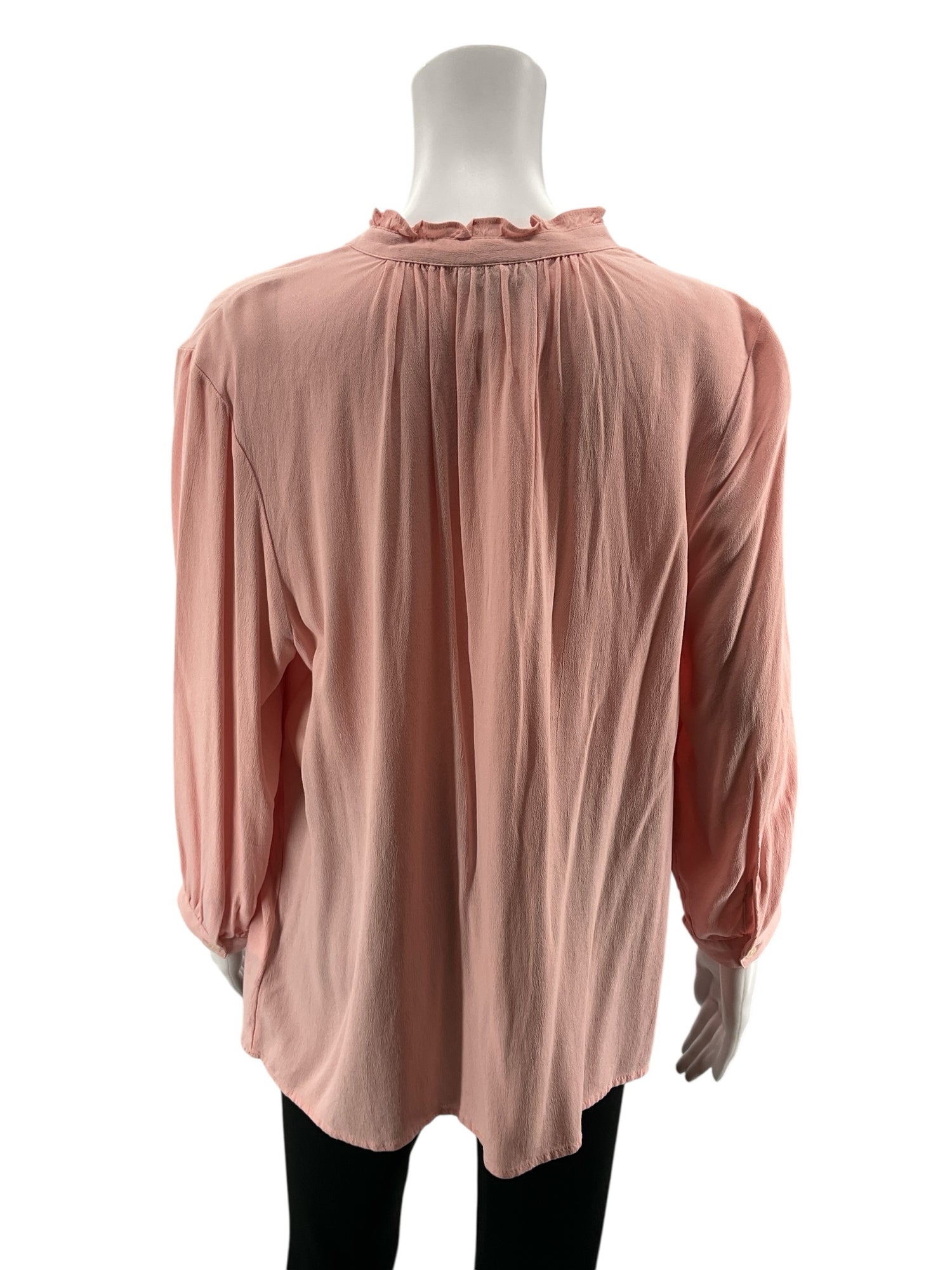Style &amp; Co Peach Rayon 3/4 Sleeve Peasant Blouse Top Size Medium