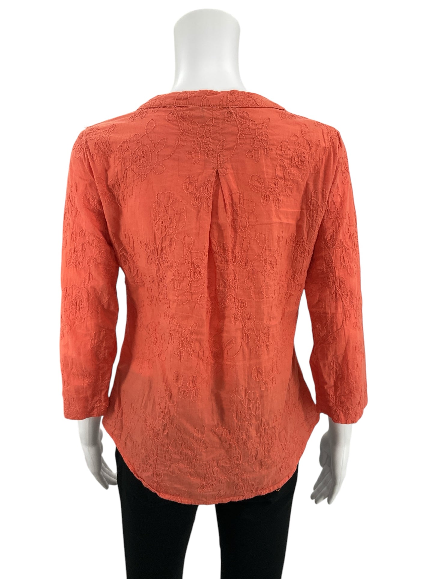 Royal Robbins Orange Embroidered Top Size Small - rear