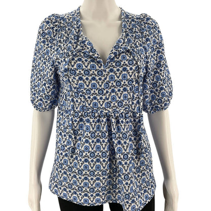 Loft Blue/White Floral Pre-Owned Ladies Top - Size XS - Margaret’s Fine Consignment