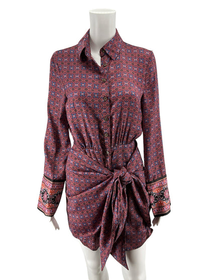 Free People Tell Tale Tunic Mini Dress XS Mosaic Print Boho