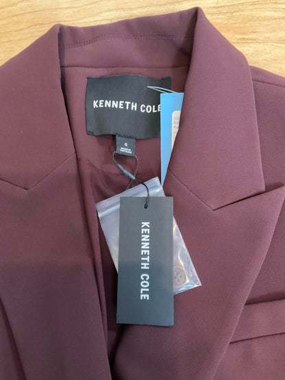 Kenneth Cole Peak Lapel Blazer with Side Lace Detail Maroon Size 6 NWT